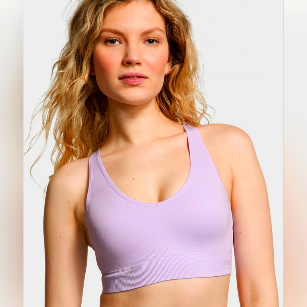 Victoria's Secret Like New lavender criss cross sports bra lined soft adjustable